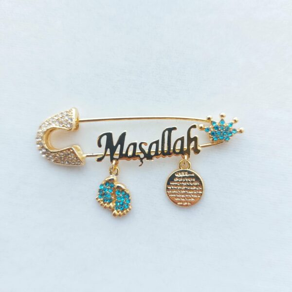 Broche bébé Maşallah/Mashallah Bleu Roi L
