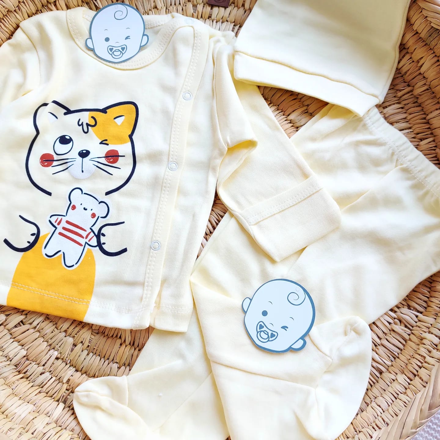 Pyjama bébé 3ps chatton jaune
