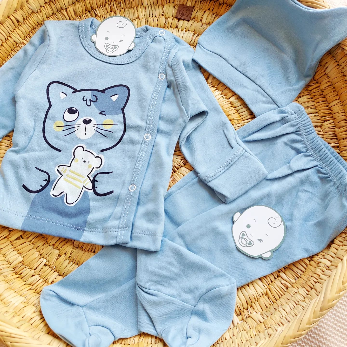 Pyjama bébé 3ps chatton bleu
