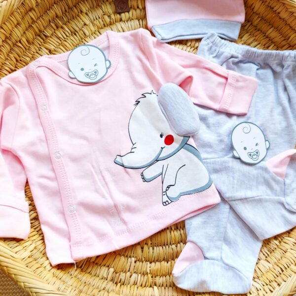 Pyjama bébé 3ps elephant rose