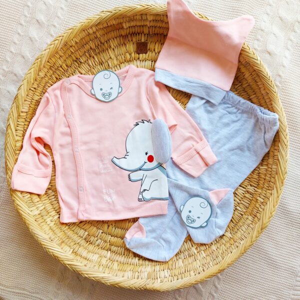 Pyjama bébé 3ps elephant saumon
