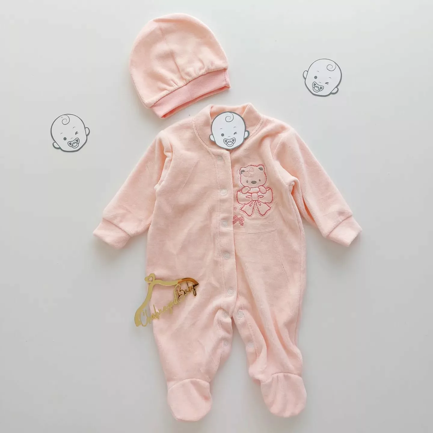 Grenouillère bébé Ourseau beige - Chahrazad Baby