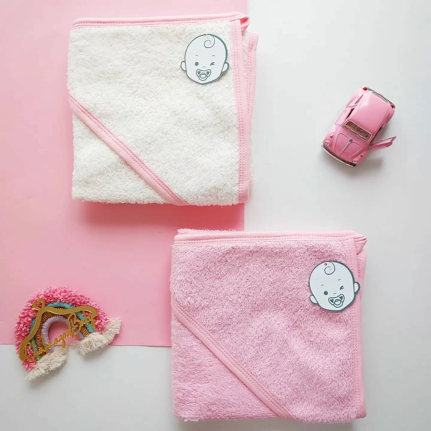 serviette de bain pour bébé Duo avec capuche en coton
