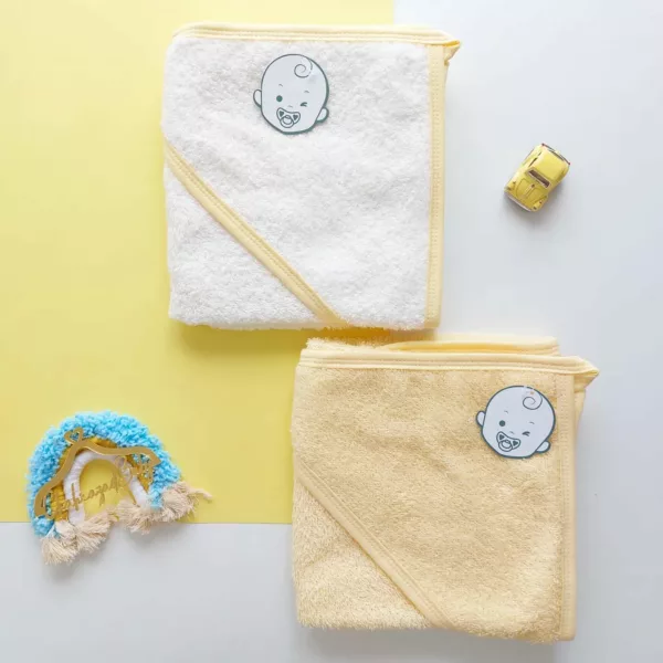 serviette de bain pour bébé Duo avec capuche en coton
