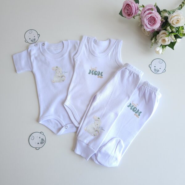 Pack 2 Body 2 Pantalon pour bébé  " je t'aime maman"