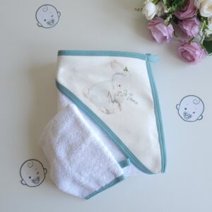 Serviette de bain bébé "je t'aime maman "