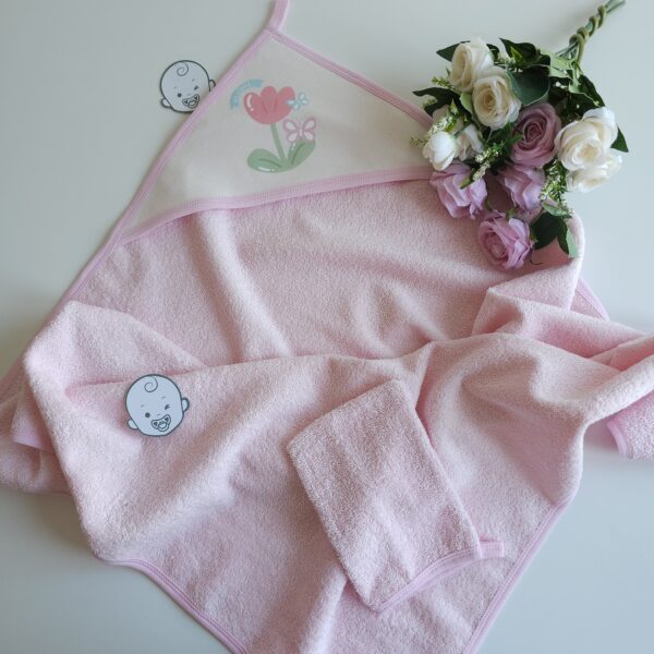 Serviette de bain bébé " Spring Flowers" – Image 2