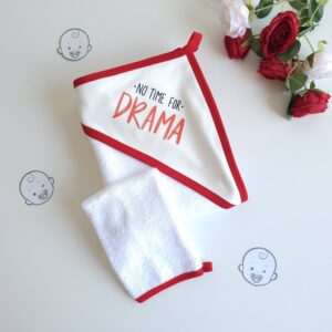 Serviette de bain bébé " NO DRAMA "
