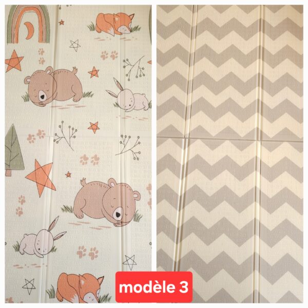 Tapis de jeu double face pour bébé, épais, antidérapant, pliable, 200 x180 cm – Image 7