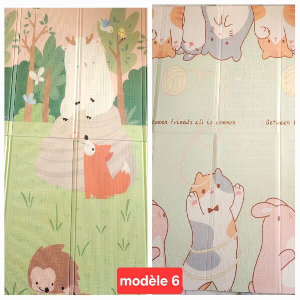 Tapis de jeu double face pour bébé, épais, antidérapant, pliable, 200 x180 cm – Image 10