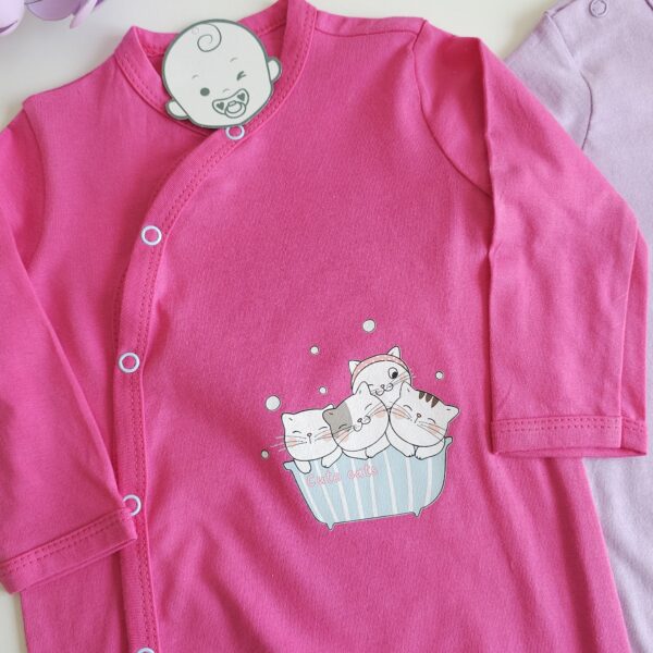 Lot de 2 grenouillères bébé 100% coton – CATS - Image 2