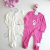 Lot de 2 grenouillères bébé 100% coton – FLAMINGO