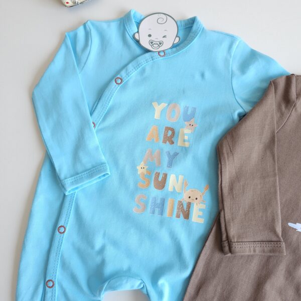 Lot de 2 grenouillères bébé 100% coton – SUNSHINE - Image 3
