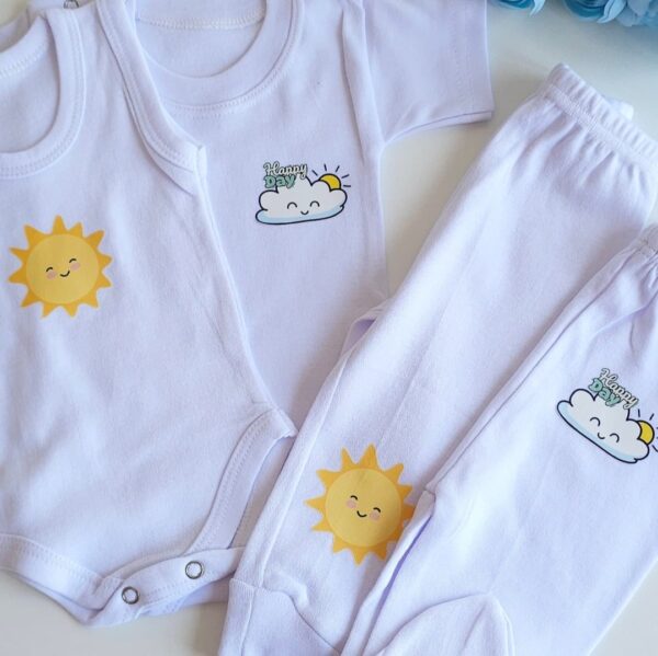 Pack 2 Body 2 Pantalon pour bébé  "sunny day " - Image 2