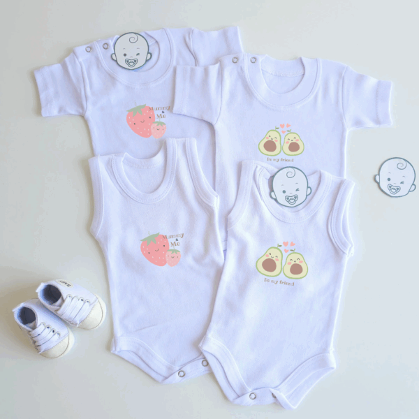 Pack de 4 Bodies Bébé - FRUITS