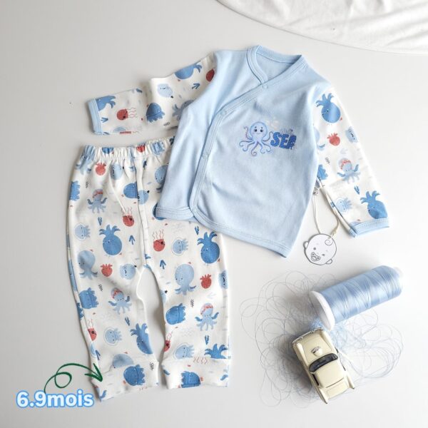 Pyjama Bébé 2 Pièces – "HOLA SEA " – 100% Coton OEKO-TEX – Image 3