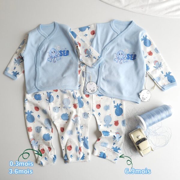 Pyjama Bébé 2 Pièces – "HOLA SEA " – 100% Coton OEKO-TEX