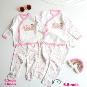 Pyjama Bébé 2 Pièces – "BIG LOVE " – 100% Coton OEKO-TEX