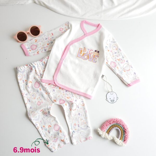 Pyjama Bébé 2 Pièces – "BIG LOVE " – 100% Coton OEKO-TEX - Image 3