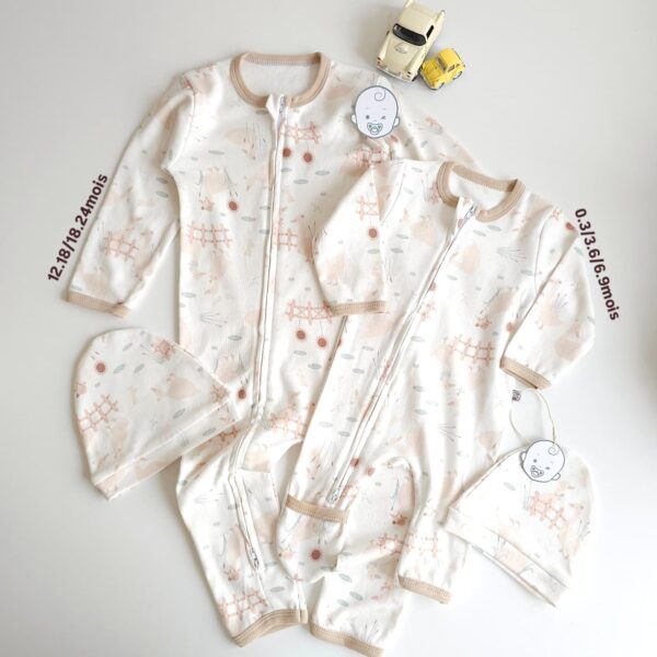 Grenouillères Bébé 100% Coton Premium | Fermeture Double Zip – Certifié OEKO-TEX " RELAX "