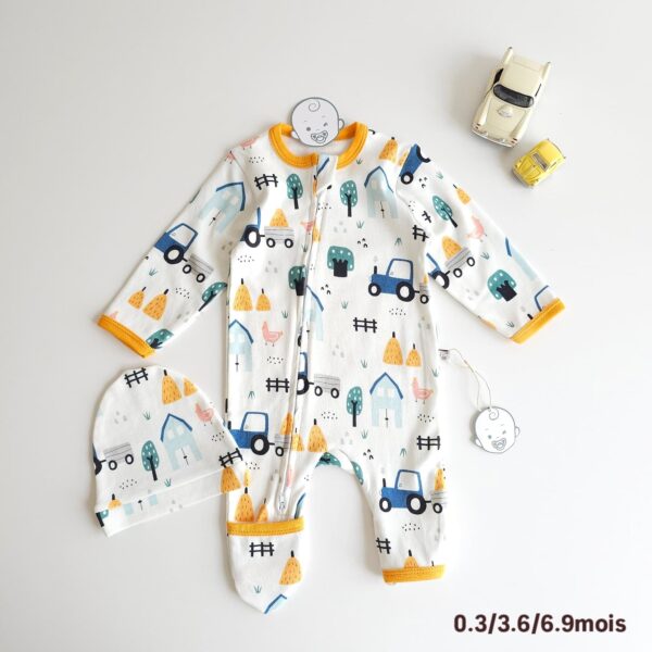 Grenouillères Bébé 100% Coton Premium | Fermeture Double Zip – Certifié OEKO-TEX " FARME " – Image 2