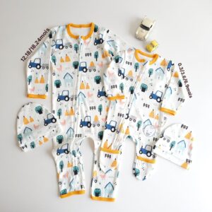 Grenouillères Bébé 100% Coton Premium | Fermeture Double Zip – Certifié OEKO-TEX " FARME "