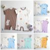 Lot de 2 Combinaisons bébé été 0 à 9 mois 100% coton doux