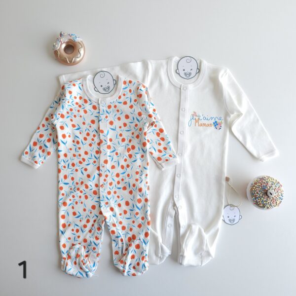 DUO Grenouillère Bébé 100%coton OEKO-TEX antiallergique - Image 2