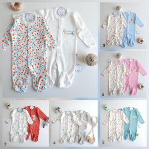 DUO Grenouillère Bébé 100%coton OEKO-TEX antiallergique