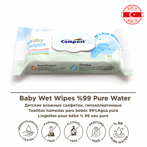 Baby waterwipes Ultra Compact 99% pure water 50 PCS - Image 2
