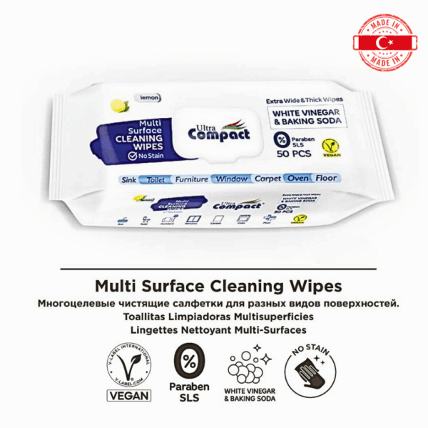 CLEANING WIPES WHITE VINEGAR & BAKING SODA 0%Paraben 0%SLS 50 PCS - Image 2