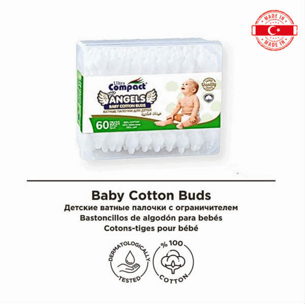 Bébé Cotons-Tiges Ultra Compact 60 PCS 100% coton - Image 2
