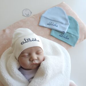 Bonnet mashallah 100% en coton organique 0-2mois
