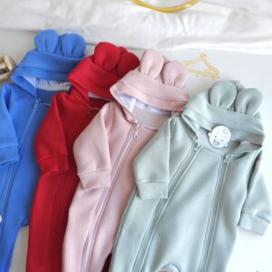 Grenouillère bébé montonier pour hiver avec capuche 100% coton chaud pour fille et  garçon – 0-9 mois – Maroc