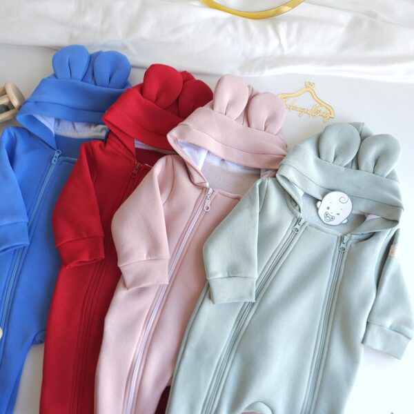 Grenouillère bébé montonier pour hiver avec capuche 100% coton chaud pour fille et  garçon – 0-9 mois – Maroc