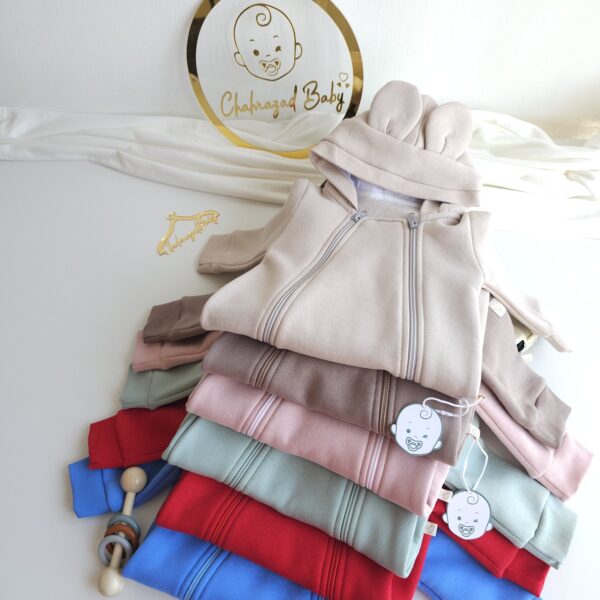 Grenouillère bébé montonier pour hiver avec capuche 100% coton chaud pour fille et  garçon – 0-9 mois – Maroc – Image 11