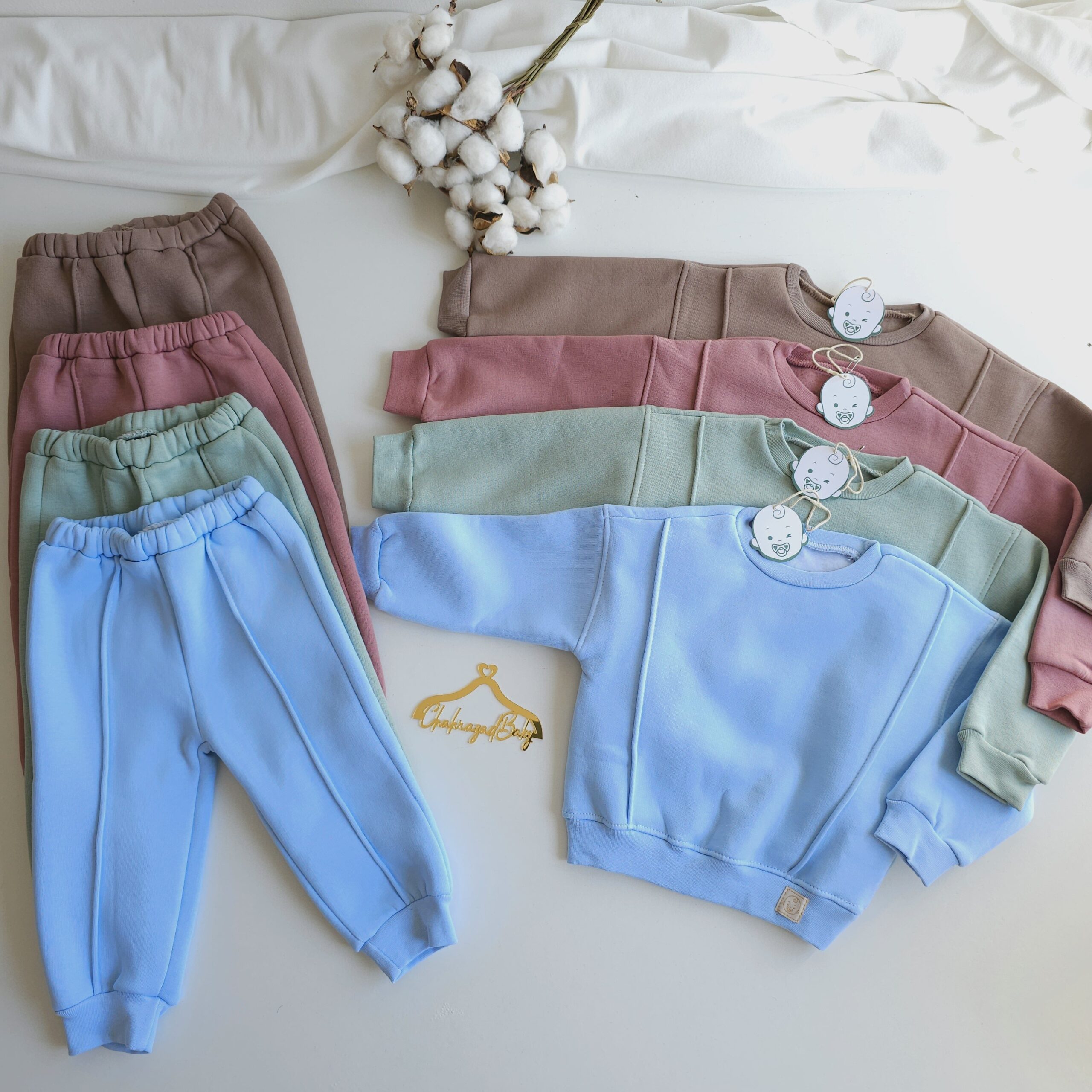Ensemble d’Hiver Bébé 100% Coton – hoodie et pantalon bébé – Image 7