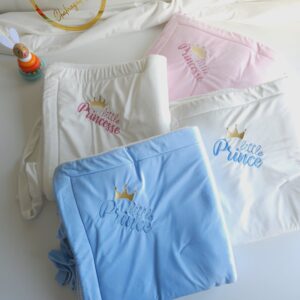 Couverture bébé "Little Prince & Little Princesse" -
Douceur royale