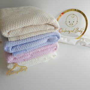 Couverture Bébés Deluxe en Maille Torsadée Doublée