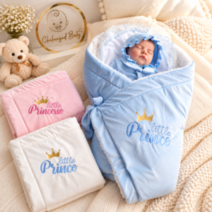 Couverture bébé "Little Prince & Little Princesse" -Douceur royale