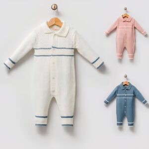 Ensemble Bébé 100% Coton- grenouillère tricoté