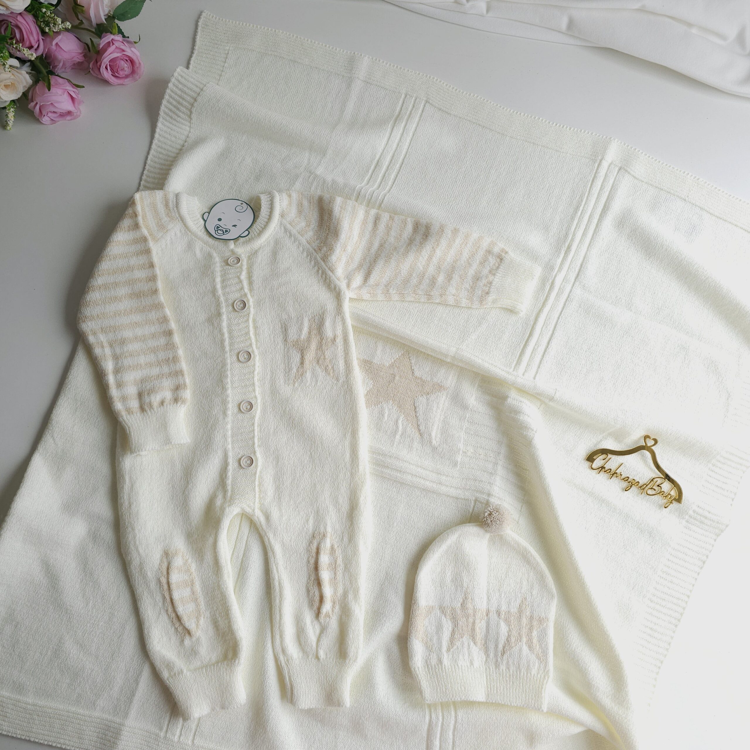 Ensemble Tricoté Doux « Étoile » - 3 Pièces - Image 5