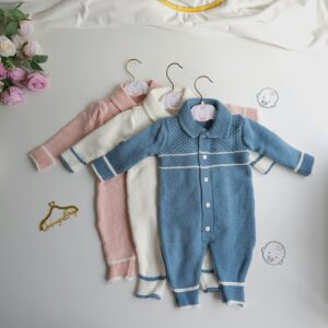 Ensemble Bébé 100% Coton- grenouillère tricoté
