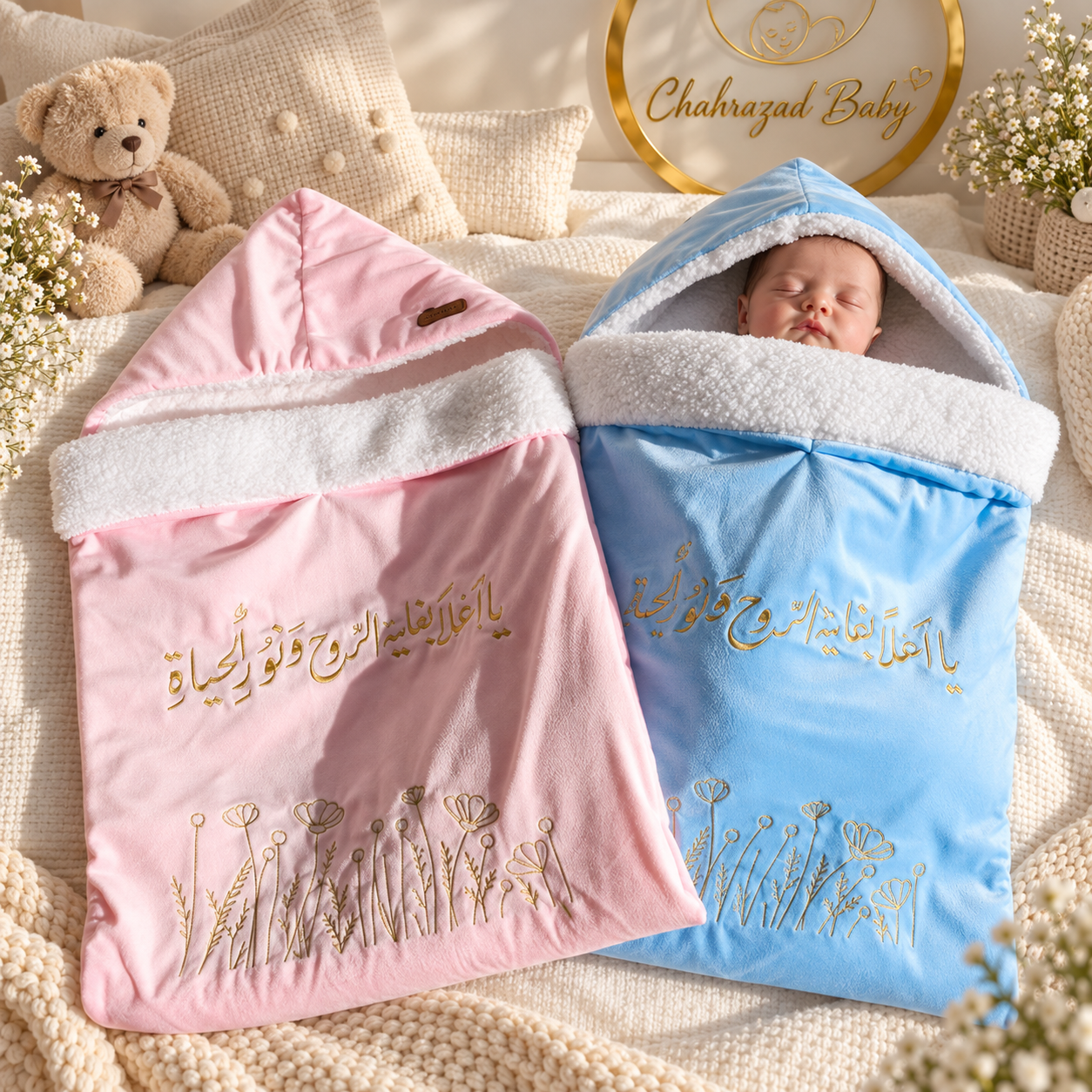 Nid d’ange bébé brodé – Doux & Confortable