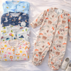 Pyjama , Grenouillère bébé en très doux - Motifs adorables | Confort jour & nuit
