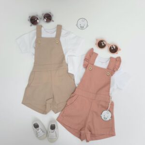 Salopette bébé été avec t-shirt – Ensemble chic & confortable 🌿
