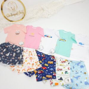 Ensemble bébé été t-shirt + short imprimé – Collection Chahrazad Baby