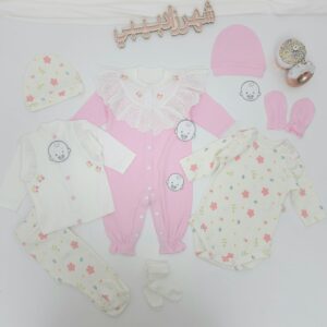 Ensemble Naissance Fille 0.3mois - 100% Coton – Coffret Bébé 8 Pièces
