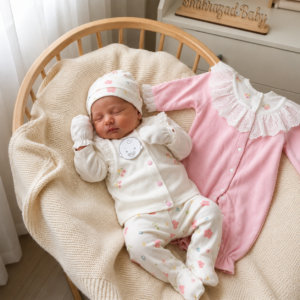 Ensemble Naissance Fille 0.3mois - 100% Coton – Coffret Bébé 8 Pièces