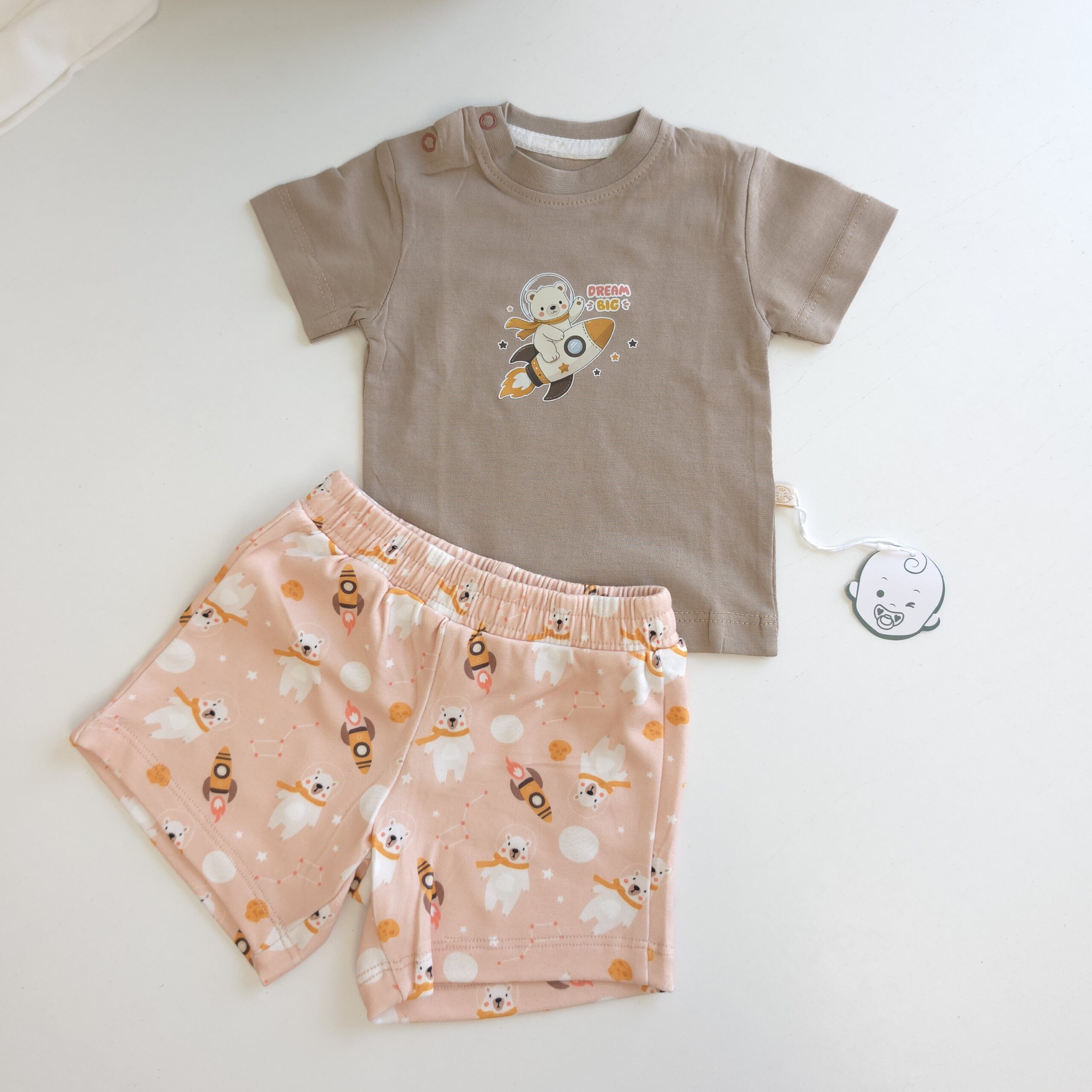 Ensemble bébé été t-shirt + short imprimé – Collection Chahrazad Baby - Image 7